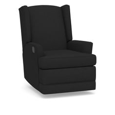 a black recliner chair on a white background