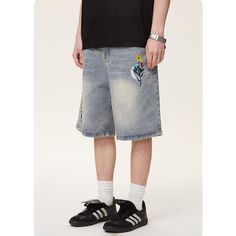 69% cotton+25% polyester+6% viscose Casual Distressed Short Jean Shorts, Casual Distressed Shorts, Washed Blue Shorts For Summer Streetwear, Casual Denim Blue Summer Shorts, Summer Streetwear Washed Blue Shorts, Casual Denim Jean Shorts For Summer, Casual Denim Blue Jean Shorts For Summer, Casual Denim Blue Jeans For Summer, Casual Denim Blue Summer Jeans