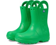 Crocs Kids Handle It Rain Boot (Toddler/Little Kid) | Zappos.com Casual Green Slip-resistant Rain Boots, Casual Green Weatherproof Rain Boots, Green Non-slip Rain Boots For Outdoor, Casual Insulated Green Rain Boots, Casual Green Insulated Rain Boots, Casual Green Boots For Rainy Season, Green Slip-resistant Casual Rain Boots, Casual Green Rain Boots With Round Toe, Pink Grass