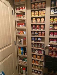 the pantry is stocked with all kinds of food