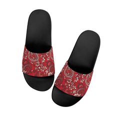 * Custom printed slide sandals with open toe and flat heel style construction. * Made of rubber fabric, the entire upper is designable to make your sandals unique and stylish. * High quality EVA sole that is light weight and flexible. * Sublimation printing ensures bright colors and will not fade easily after washing. * Widely used in home, travel, camping, spa and other occasions. Red Beach Slides For Summer, Red Slides For Beach And Summer, Red Slides For Beach In Summer, Fabric Slip-on Sandals For Summer, Summer Fabric Slip-on Sandals, Red Summer Beach Slides, Comfortable Fabric Sandals For Vacation, Red Slides With Cushioned Footbed For Beach, Red Cushioned Slides For Beach