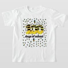 100 Days of schol 100 Bee T-shirt, Kids Unisex, Size: Youth XS, White White School Spirit T-shirt, White Text Print T-shirt For School, School Spirit T-shirt For School Events, School Spirit T-shirt With Text Print For School Events, Back To School T-shirt With Screen Print, Back To School Graphic Tee With Screen Print, White Screen Print T-shirt For School, White T-shirt With Screen Print For School, White Graphic Print T-shirt For School