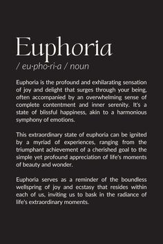 the back cover of euphora, an english - language text book with black background