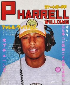 a man wearing headphones on top of a magazine cover