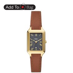 in stock Classic Everyday Watch With Rectangular Dial, Classic Rectangular Dial Watch For Everyday Use, Timeless Watches With Rectangular Dial For Everyday Use, Classic Watches With Rectangular Dial For Everyday Use, Classic Leather Watch With Rectangular Dial, Watches With Subdials And Rectangular Dial, Elegant Everyday Watches With Analog Display, Gold Leather Watch With Analog Display, Rectangular Dial Quartz Watch