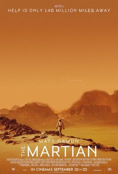 a movie poster for the martian with a man standing on top of a desert area