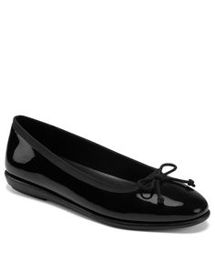 in stock Black Synthetic Flats With Leather Sole, Black Faux Leather Flats With Flat Heel, Black Faux Leather Flats, Black Synthetic Flats With Removable Insole, Sleek Black Flats With Rubber Sole, Elegant Black Synthetic Flats, Classic Black Synthetic Flats, Black Synthetic Almond Toe Flats, Black Patent Leather Flats With Rubber Sole