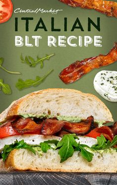 an italian blt recipe with bacon, lettuce and tomatoes