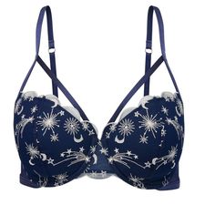 Estelle is a balconette plunge bra with bold, floral embroidery with a classic silhouette and straps. This bra is perfect for everyday wear. Elegant Blue Bra With Adjustable Straps, Blue Push-up Bra With Adjustable Straps, Adore Me, Balconette Bra, Demi Bra, Plunge Bra, Bra Shop, Bra Straps, Beautiful Embroidery