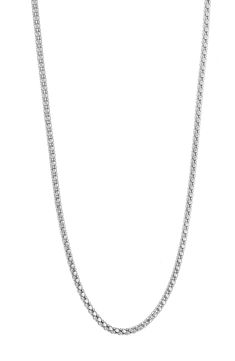 Interlocking links lend a sleek rope effect to a minimalist chain necklace handcrafted with 14-karat white or yellow gold. 24" length 14k gold Made in Italy White Gold Link Jewelry With Wheat Chain, White Gold Wheat Chain Link Jewelry, White Gold Jewelry With Wheat Chain Link, White Gold Wheat Chain Jewelry, Elegant White Gold Wheat Chain Necklace, Formal Sterling Silver Chain Necklace With Wheat Chain, Classic Link Necklace With Wheat Chain, Formal Sterling Silver Wheat Chain Necklace, Classic White Gold Necklace With Wheat Chain