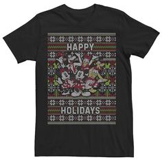 Celebrate the holidays in style with this men's Disney graphic tee. Â© Disney Celebrate the holidays in style with this men's Disney graphic tee. Â© Disney Crewneck Short sleevesFABRIC & CARE Cotton Machine wash Imported Color: Black. Gender: male. Age Group: adult. Disney Crewneck, Group Shots, Mickey Mouse And Friends, Christmas Men, Christmas Tees, Disney Mickey Mouse, Ugly Christmas, Christmas Sweater, Disney Mickey