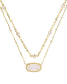 Layering is easier than ever with our Elisa Gold Multi Strand Necklace in Iridescent Drusy, featuring an iconic KS pendant pre-styled with a thoughtfully designed double chain. Kendra Scott Elisa, Preppy Jewelry, Kendra Scott Necklace, Jewelry Accessories Ideas, Jewelry Lookbook, Double Chain, Cute Necklace, Birthday Wishlist, Accessories Ideas