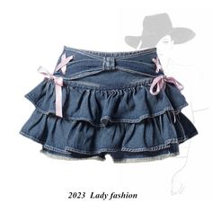 Size: M, Color: Blue Denim Pleated Skirt, Short Pollera, Bow Skirt, Streetwear Mode, Skirt Y2k, Denim Skirt Women, Y2k Clothes, Girls Sweet, Jeans Rock