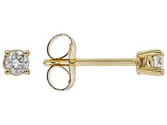 .10ctw round white diamond, 14K yellow gold stud earrings. measure approximately 1/8"L x 1/8"W and have push back backings. Yellow Gold Stud Earrings, Jewelry Television, Frame Of Mind, Gold Stud Earrings, Broken Chain, Pearl Strands, Gold Stud, Gold Earrings Studs, Gold Studs