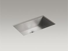 The distinctive  modern design of the Vault undermount sink lends a contemporary vibe to your kitchen. The spacious single bowl  handcrafted from stainless steel  is ideal for soaking and washing large pans. It features tightly angled corners to maximize basin space and a sloped bottom that helps with draining and cleanup. An engineered sound-absorption system significantly reduces disposal and dishwashing noise.MaterialsHandcrafted from 18-gauge stainless steelPremium 18-gauge stainless steelIn Large Kitchen Sinks, Single Sink Kitchen, Kohler Kitchen, Kohler Toilet, Circular Lighting, Single Bowl Sink, Stainless Steel Bowls, Single Bowl Kitchen Sink, Stainless Steel Bowl