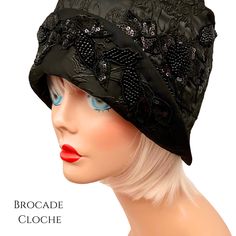 My Cloches are unique and Comfortable.   You can travel with them.   Made to be folded and put it in your purse. Measure your head, If you have any Question please email.                   Renaissance of the 1920's Flapper Era                                Step into the glamorous world of the Roaring Twenties with this stunning 1920's cloche hat. Inspired by the iconic styles of the Jazz Age, this handcrafted accessory is the perfect addition to any vintage lover's wardrobe.                    Crafted with meticulous attention to detail, the cloche hat features a classic bell-shaped silhouette and a sophisticated brim that beautifully frames the face. Made from high-quality materials, this hat will not only add a touch of elegance to any outfit, but also keep you warm and cozy during thos Party Flapper Brimmed Cloche Hat, Adjustable Gatsby Cloche Hat With Curved Brim, Fitted Flapper Cloche Hat With Brim, Cloche Pattern, Roaring 20’s Ladies Hats, Fitted Flapper Cloche Hat, Gatsby Hat, 1920's Flapper, The Jazz Age