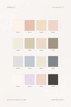 a color palette collection, mostly dreamy colors containing soft tones Yoga Branding Design, Female Wellness, Color Palette Brand, Minimalist Pastel, Pastel Minimalist, Web Colors, Wellness Business, Faith Love