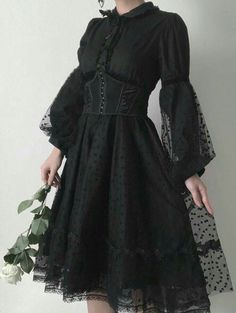 Black Gothic Dress, Gothic Mode, Puff Sleeves Dress, Punk Dress, Goth Dress, Punk Rave, Gothic Dress, Sleeves Dress, Alternative Outfits