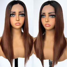 PRICES MAY VARY. 【Superior Material】This ombre brown lace front bob wigs synthetic hair is made from 100% High-quality heat resistant high temperature fiber(up to 180 degrees). Super soft and lightweight, natural and comfortable. 【HD Transparent Lace】13*4*1 inch top quality lace front wig with natural hairline. Lace color is transparent which blends with most skin-tones, middle parting 【Hair Feature】Natural baby hair around and pre-plucked. 21.5’’-22.5’’ average size wig cap, 2 adjustable straps Brown Lace Front, Parting Hair, Wigs Synthetic, Ombre Brown, Bob Lace Front Wigs, Straight Bob, Wig Stand, Mild Shampoo, Brown Ombre