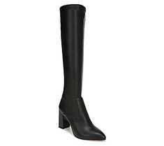 Make a bold and chic statement in the Katherine wide-calf boot, featuring a stretchy upper with a sleek silhouette, an easy-on back zipper, and a comfortable fit that keeps you looking stylish all day. From Franco Sarto. Modern Knee-high Boots For Business In Fall, Fall Business Knee-high Boots Modern Style, Sleek Tall Boots For Fall, Chic Knee-high Work Boots, Sleek Tall Boots For Workwear, Sleek Tall Boots For Work, Sleek Knee-high Boots For Work In Spring, Sleek Knee-high Boots For Spring Workwear, Sleek Knee-high Heeled Boots For Spring