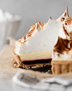 a piece of pie sitting on top of a table