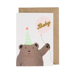 Bear Baby Card by Petra Boase Space Theme Party, You Are Wonderful, Risograph Print, Space Party, Beautiful Greeting Cards, Baby Card, Baby Bear, First Baby, Baby Cards