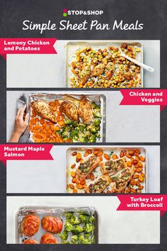 the steps in how to make a simple sheet pan meal