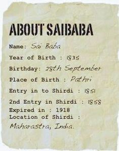 an old sheet of paper with the words about saabba written on it