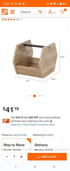 the wooden box is on sale for $ 4 99 or more, and it's price