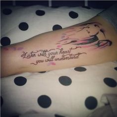 a woman's foot with a tattoo saying it is still your heart, you will always find