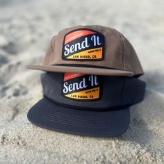 Your ticket to adventure and style. Designed with premium 100% nylon, this hat guarantees a lightweight and comfortable experience. The plastic snapback closure ensures a secure fit, while the breathable interior mesh sweatband keeps you cool on every journey. Get ready to "send it" with confidence and flair – grab your Send It Cascade Rope Hat today! Trucker Snapback Hat With Flat Bill For Travel, Nylon Snapback Hat, One Size Fits Most, One Size Fits Most Nylon Snapback Hat, Outdoor Snapback Trucker Hat With Upf 50+, Upf 50+ Snapback Trucker Hat For Outdoor, Nylon Baseball Cap For Travel, Nylon Snapback Travel Hat, Nylon Snapback Hat For Travel, Lightweight Snapback Hat For Outdoor