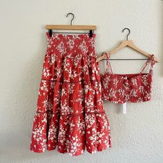 New With Tags! House Of Harlow 1960 Skirt And Crop Top Set. Skirt Is Midi Length And Has Cute Tiers, Top Is Crop Top With Stretch Material For The Perfect Fit. Paired With Beaded Tassels, Great For Vacation, Summer, And Can Easily Be Dressed Up Or Down. Zero Damage, Defects, Or Signs Of Wear - Brand New And Has Never Been Worn. Spring Red Skirt For Brunch, Casual Red Skirt For Brunch, Summer Flowy Red Skirt, Red Tiered Skirt For Vacation, Spring Vacation Red Skirt, Vacation Red Tiered Skirt, Red Lined Summer Skirt, Red Summer Skirt With Lining, Red Cotton Skirt For Vacation