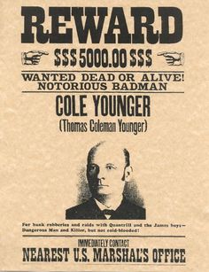 an old wanted poster is shown in black and white with the words reward $ 500, 000