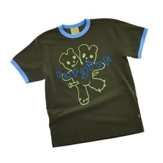 Dark Green Shirt, Bear Logo, New Rock, Design Textile, Ringer Tee, Green Shirt