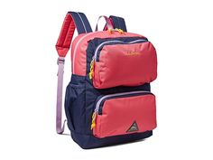 L.L.Bean Trailfinder Backpack (Little Kids) - Backpack Bags : Ruby Coral/Bright Navy : Travel worry-free thanks to the L.L.Bean. Trailfinder Backpack offering plenty of space to hold your essentials. The spacious and durable bag is crafted using polyester material and features a zippered top closure with a grab handle. Two adjustable padded shoulder straps on the back. Pockets: Two zippered pockets on external front compartments, One exterior side bottle pouch pocket. Brand logo patch on the fro Navy Outdoor Backpack Bag, Playful Pink Standard Backpack, Hiking Backpack Women L.l.bean, Navy Standard Backpack For On-the-go, On-the-go Multicolor Backpack With Adjustable Strap, Kids School Backpack, Kids Backpack, School Backpack, Ll Bean