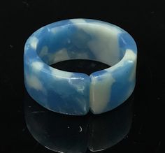 A great fun acrylic blue marbled ring. Size as per photos. Gift wrapped and ready to wear. Acrylic Ring, Vintage Bangles, Resin Ring, Lovely Ring, Blue Square, Ring Blue, Blue Rings, Tortoise Shell, Rings Statement