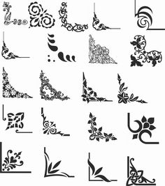 the various designs are shown in black and white, including an ornamental design with flowers