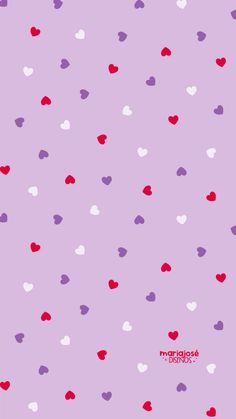 a purple background with hearts on it