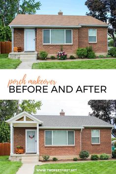 before and after pictures of a brick house