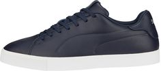 Navy Low-top Slip-resistant Sneakers, Blue Low-top Golf Shoes, Blue Classic Synthetic Sneakers, Classic Blue Synthetic Sneakers, Classic Blue Plain Toe Sneakers, Classic Golf, Golf Shoes Mens, Puma Mens, Navy Blazer