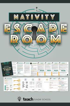 a poster with the words nattivty escape room and an image of a key