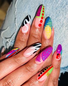 ♦️🟧🟢Prismatique🟣🟦♦️ A burst of color with a vibe of neo expressionism ✨ | Instagram Color Block Nail Art, Burst Of Color, Neo Expressionism, Colorful Nail Art, Colorful Nail, Nail Candy, Dope Nail Designs, Beautiful Nail Designs