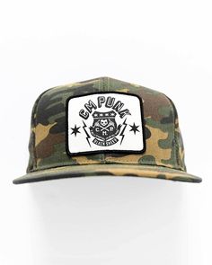 CM Punk Camouflage Snapback Hat - Roots of Fight Slicked Hair, Never Back Down, Never The Same, Cm Punk, Slick Hairstyles, Black Sheep, On My Own, Down To Earth, Pro Wrestling