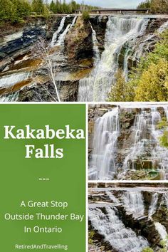 the cover of kakabeka falls, a great stop outside thunder bay in ontario