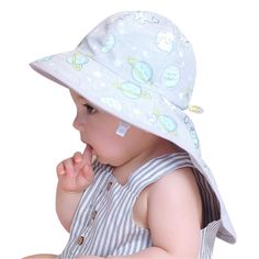 PRICES MAY VARY. GOOD MATERIAL: 100% Polyester. Soft and breathable material,quick dry,UPF 50+ excellent sun protection ADJUSTABLE DRAWSTRING: With the help of crown straps you can further adjust the crown's diameter.It fits 6-12 months,1-4 years baby. WIDE BRIM AND LONG NECK FLAP:Baby hat with long neck flap and wide brim could protect your baby's neck,shoulder and face against UV rays. OCCASION: Wide brim baby sun hat is lightweight and packable, best for your baby while playing outside.One go Cute Adjustable Sun Hat For Summer, Playful Sun Hat With Upf 50+ And Adjustable Fit, Cute Adjustable Fit Sun Hat For Spring, Playful Adjustable Sun Hat With Upf 50+, Cute Adjustable Fit Sun Hat For The Beach, Cute Adjustable Fit Sun Hat For Beach, Cute Adjustable Beach Sun Hat, Adjustable Brimmed Sun Hat For Playtime, Summer Hats With Uv Protection For Playtime