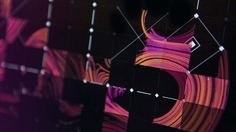 an abstract background with lines and shapes in pink, orange, purple and black colors