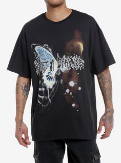 Get yourself a tee that's as dark as your soul. This oversized one features grunge-inspired artwork of ribs and an x-ray butterfly  plus bleach splatter designs.Please note: Wash pattern may vary.100% cottonWash cold; dry lowImportedListed in men'sunisex sizesModel is 6'1''Model wears size SM Fairy Grunge Short Sleeve Tops For Streetwear, Fairy Grunge Graphic Print Tops For Streetwear, Black Fairy Grunge Top For Streetwear, Black Fairy Grunge T-shirt For Summer, Fairy Grunge Crew Neck T-shirt Relaxed Fit, Fairy Grunge Relaxed Fit Crew Neck T-shirt, Grunge Style Skull Print T-shirt In Relaxed Fit, Fairy Grunge Graphic T-shirt For Summer, Black Fairy Grunge T-shirt For Streetwear