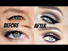 The ULTIMATE Cut-Crease Tutorial for Hooded Eyes!! (VERY IN DEPTH!!) | Stephanie Lange - YouTube Pot Eyeliner, Cut Crease Hooded Eyes, Eyeshadow Singles, Hooded Eye Makeup Tutorial, Maquillage Yeux Cut Crease, Prom Makeup Tutorial, Cut Crease Tutorial, Droopy Eyes, Cut Crease Eye