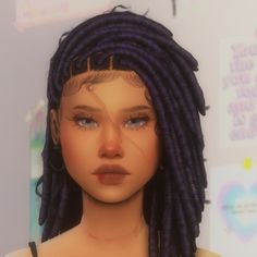 a close up of a mannequin with dreadlocks