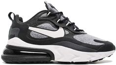 Nike 270 React Black Vast Grey (W) Womens Nike Air Max 270, Nike 270, Nike Original, Nike Air Max 270 React, Sneakers Nike Air Max, Air Max 270 React, 270 React, Shoes Retro, Gray Shoes